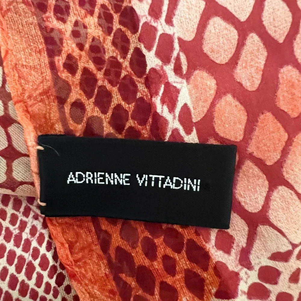 Red‎ Orange Snakeskin Print Scarf 100% Silk Lightweight Neck Scarf Women 52